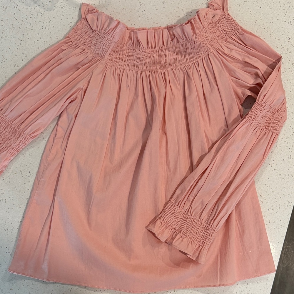 DO+BE Blush Smocked Off-Shoulder Blouse